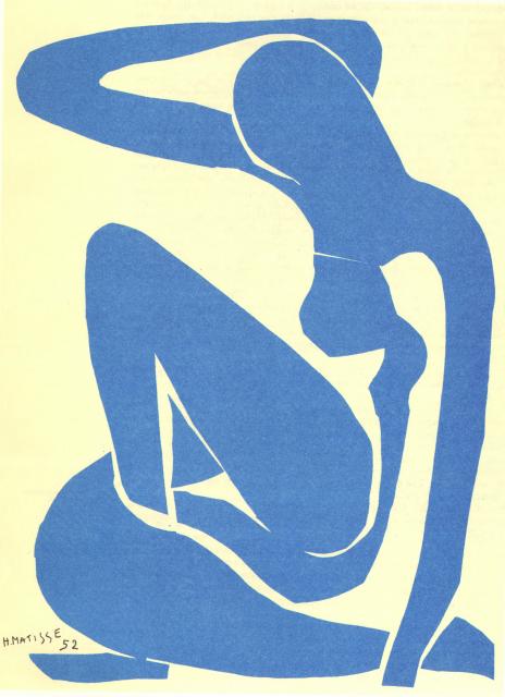 А.Матисс. Лист из серии Голубая обнаженная. 1952